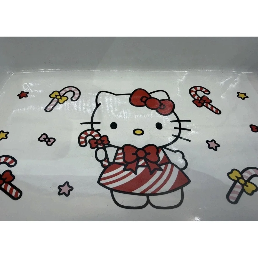 New Hello Kitty Christmas Ceramic Dish Baking Dish Candy Cane 12